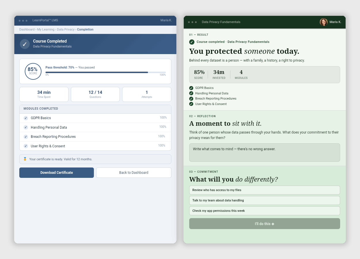 Zwei LMS User Interfaces